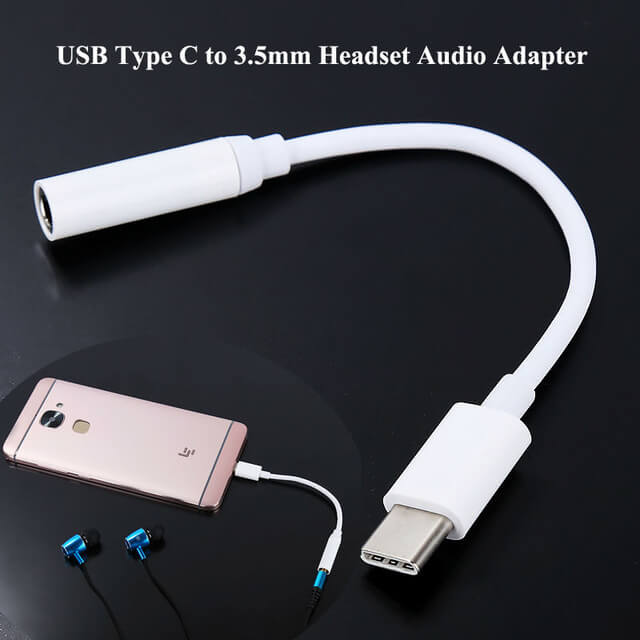 USB Type-C Adapter to 3-5mm Headset Cable