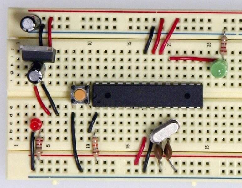 面包板自制Arduino板