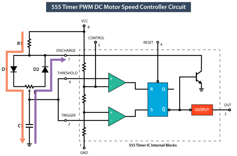 555定时器的PWM信号发生器电路分压器电路
