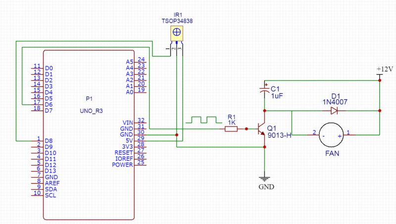 Arduino UNO使用TSOP34838控制风扇